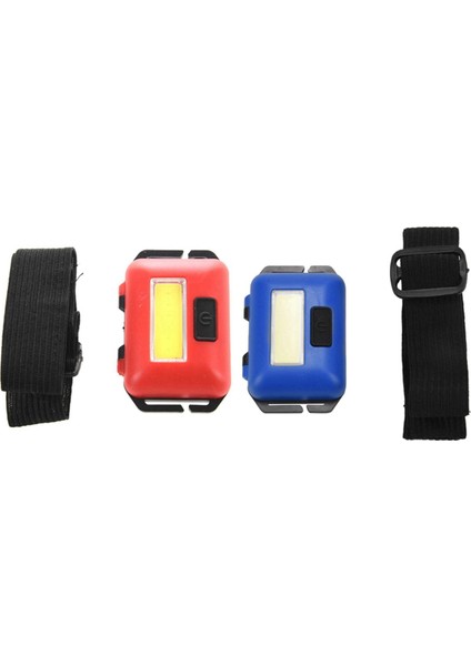 Adet Cob LED Mini Kafa Işık Lambası 3 Mod Yağmur Geçirmez Kafa Torch El Feneri Kafa Açık Kamp Balıkçılık Için, Mavi ve Kırmızı (Yurt Dışından)