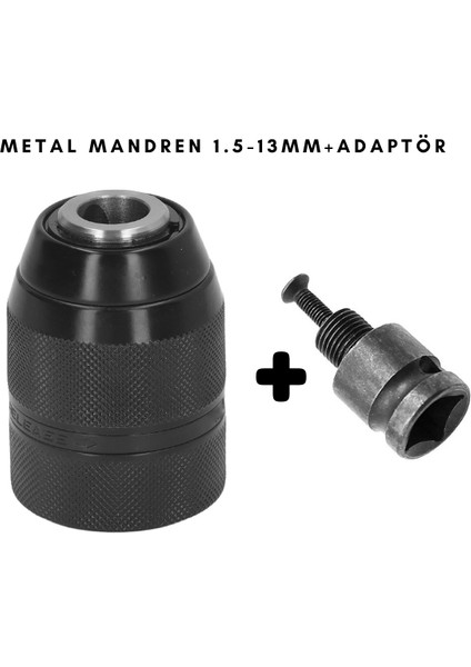 Platin Hırdavat Metal Mandren Elle Sıkmalı Supra 1,5mm - 13MM + Adaptör 1/2 Çevirici