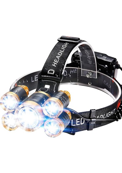 El Feneri, Ultra Parlak 5led Far, USB Şarj Edilebilir Su Geçirmez Far El Feneri, Kamp Için Mükemmel, Koşu (Yurt Dışından)