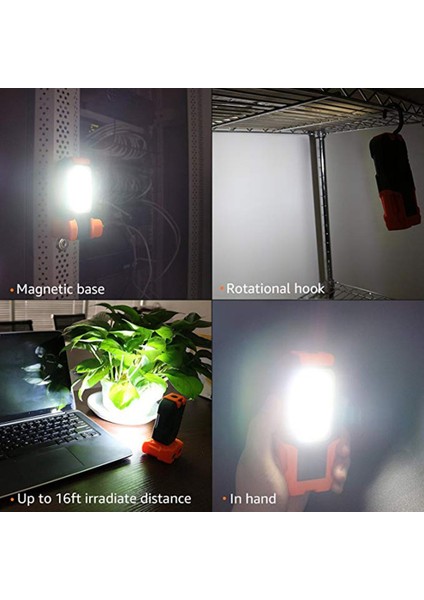 Çok Fonksiyonlu Ev Kullanımı Manyetik LED El Feneri Torch El Feneri Çalışma Işığı Turuncu (Yurt Dışından) fiyatları