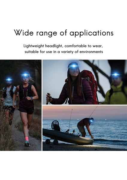 Xhhdqes Dış Mekan LED Far Mini Gece Çalışan LED Far Çok Fonksiyonlu Kamp Balıkçılık Için Güçlü Lamba El Feneri (Yurt Dışından)