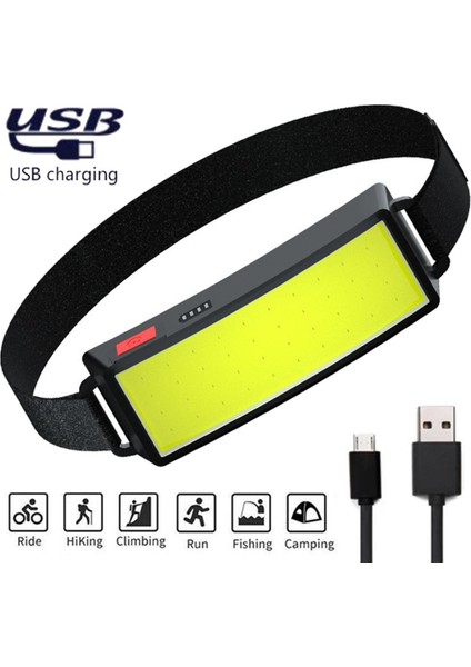 Açık Ev Taşınabilir Cob Işık Şarj Edilebilir Kamp Far LED Far Dahili 800/1500 Mah Pil USB Şarj Edilebilir Far (Yurt Dışından)