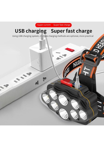 Taşınabilir 8led Balıkçılık Güçlü Far 4 Modu Kafa El Feneri USB Şarj Edilebilir Far Su Geçirmez Açık Kamp Balıkçılık Yürüyüş Lambası (Yurt Dışından) fiyatları