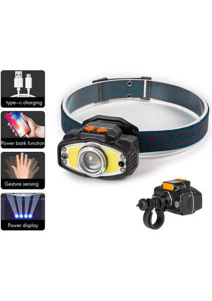 Yetişkinler Için Far Lambaları-1 x Akıllı Sensörlü Far 1 x Şarj Kablosu-Siyah (Yurt Dışından)