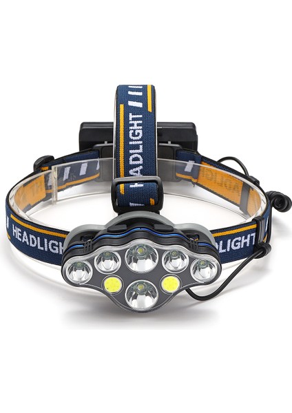 Spor 6x Xm-L T6 +2xcob 8 LED USB Far Şarj Edilebilir Far El Feneri (Yurt Dışından)