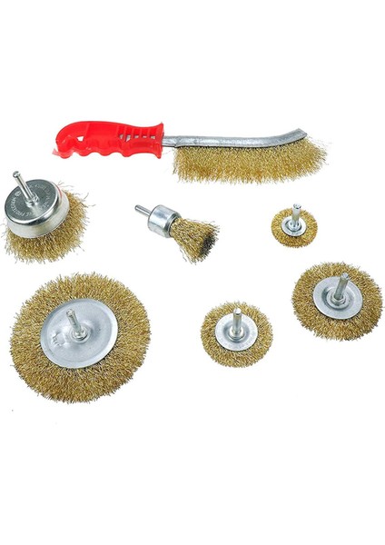 Adet Kıvrımlı Tel Tekerlek Fincan Fırça Seti Matkap Pas Temizleme ve Aşındırıcı Için Evrensel Aletler Set (Yurt Dışından)