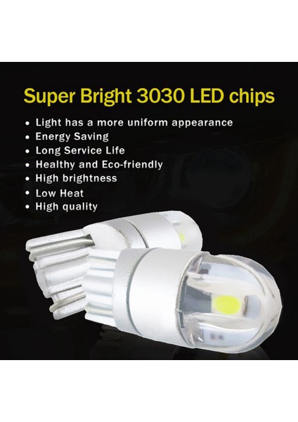 Adet W5W T10 2 Smd 3030 LED Ampuller Süper Parlak Beyaz Araba Dış Gündüz Farları Ampul 12 V Lisans Işığı (Yurt Dışından) fiyatları