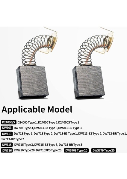 6x Karbon Motor Fırçaları Dewalt D24000/DW713 Gönye Testere, Sürgülü Masa Testere, Elektrikli Güç Aracı Için Uyumlu (Yurt Dışından) fiyatları