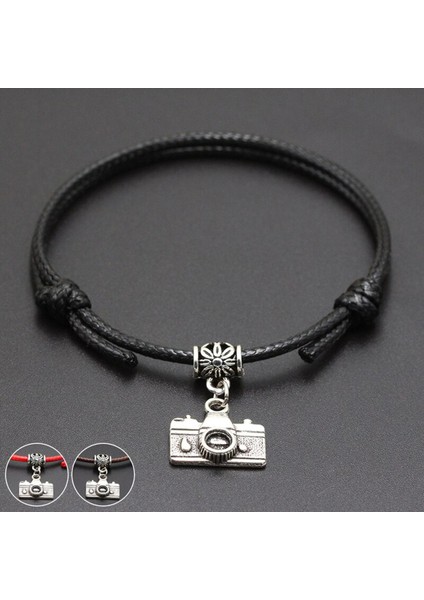 Dijital Kamera Kolye Kırmızı Iplik Dize Bilezik Şanslı Siyah Kahve El Yapımı Halat Bilezik Kadın Erkek Takı Sevgilisi Çift (Yurt Dışından)