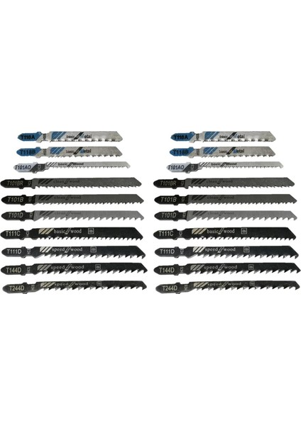 40 Adet T Şaftlı Dekupaj Bıçak Seti, Dekupaj Testere Bıçakları Çoğu T Şaftlı Dekupaj Testeresine Uygun, Metal, Ahşap Kesme Bıçakları (Yurt Dışından)