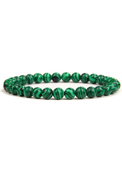 Doğal Yeşil Malakit Taş Bilezik 4/6/8/10MM El Yapımı Yuvarlak Boncuk Bileklik Çift Enerji Yoga Bilezik Erkek Kadın Takı (Yurt Dışından) modelleri