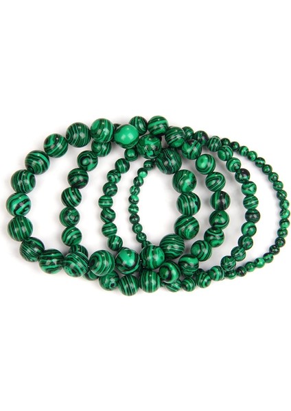 Doğal Yeşil Malakit Taş Bilezik 4/6/8/10MM El Yapımı Yuvarlak Boncuk Bileklik Çift Enerji Yoga Bilezik Erkek Kadın Takı (Yurt Dışından) fırsatları