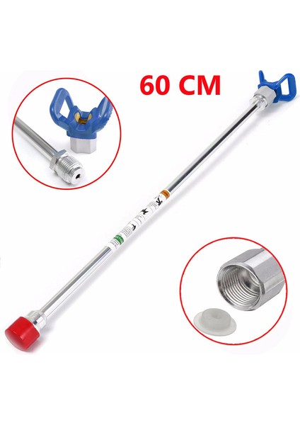 En Iyi Alet 60CM Havasız Boya Püskürtme Ucu Uzatma Çubuğu Direği + Mavi Taban (Yurt Dışından)
