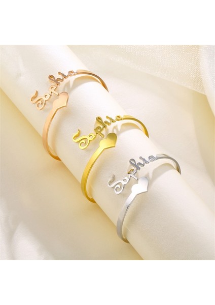 Kişiselleştirilmiş Adı Bilezik Charms Paslanmaz Çelik Özel Ad Kalp ile El Yapımı Tabela Bilezikler Kadınlar Için Bileklik Hediye (Yurt Dışından) fiyatları