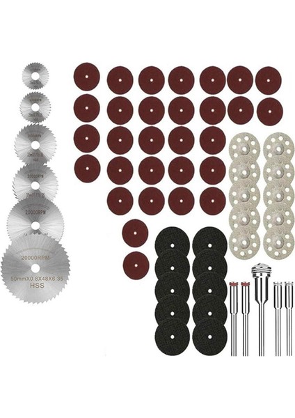 61 Adet Mini Dairesel Testere Bıçağı Seti Reçine Kesme Tekerlekleri Disk Elmas Metal Kesici Güç Aracı (Yurt Dışından)