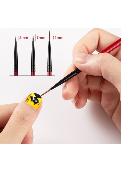 3 Adet/takım Nail Art Liner Fırça Açı Çizim Boyama Uv Jel Hattı Kalem Tırnak Araçları (Yurt Dışından) fiyatları