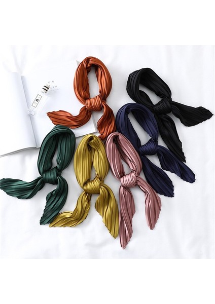 2022 Ipek Eşarp Rahat Katı 70CM Kare Kırışık Eşarp Yumuşak Fular Bayanlar Tüm Maç Sıska Eşarp Moda Kolu Şeritler (Yurt Dışından) modelleri