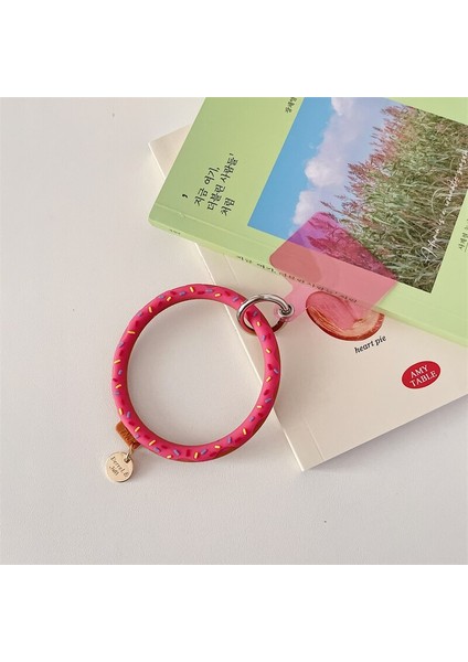 Japonya Kawaii Sevimli Donut Evrensel Yumuşak Silikon Bilezik Apple 14 11 13 12 Pro Max Mini Anti-Kayıp El Taşıma Telefon Bileklik (Yurt Dışından) indirimleri