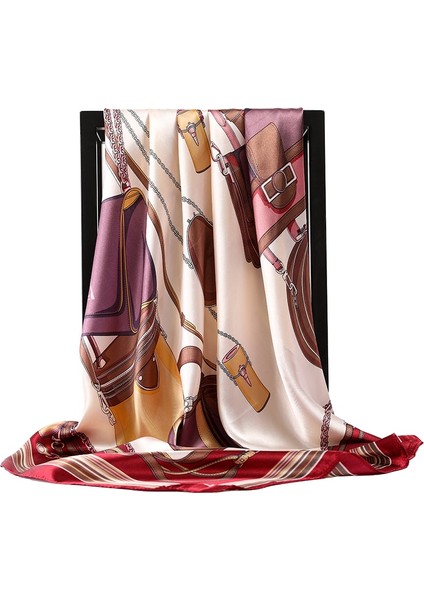 90*90CM Ipek Eşarp Kadın Baskı Saç Boyun Kare Ofis Bayanlar Şal Bandana Müslüman Başörtüsü Mendil Susturucu Fular Kadın (Yurt Dışından) fırsatları