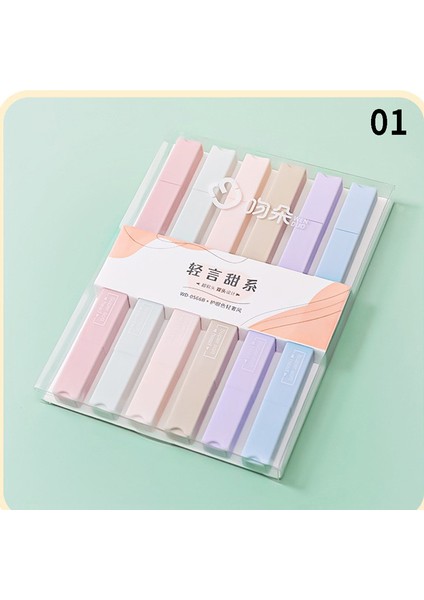 6 Adet/takım Çift Uçlu Fosforlu Kalemler Işaretleyiciler Midliner Pastel Jel Seti Kırtasiye (Yurt Dışından)