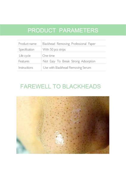 Siyah Nokta Çıkarma Profesyonel Kağıt Burun Şeridi Akne Tedavisi Kağıdı - Yeşil (Yurt Dışından) modelleri