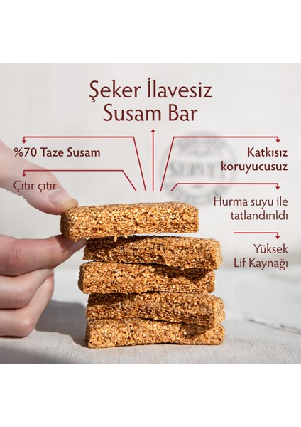 Şeker İlavesiz Susam Krokan Bar 120 gr (6 x 20 gr)