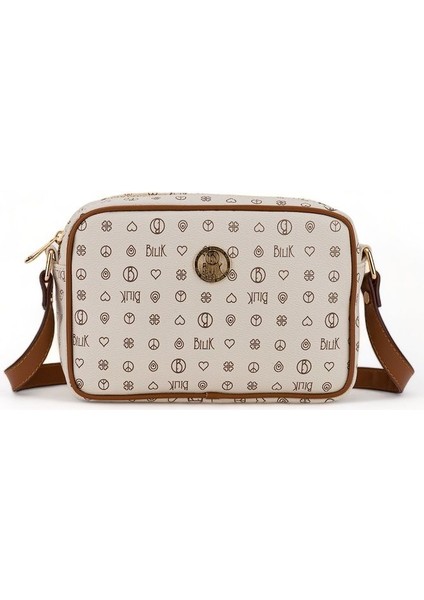Monogram Bej/taba Kadın Çapraz Askılı Çanta Nv 1002-MN