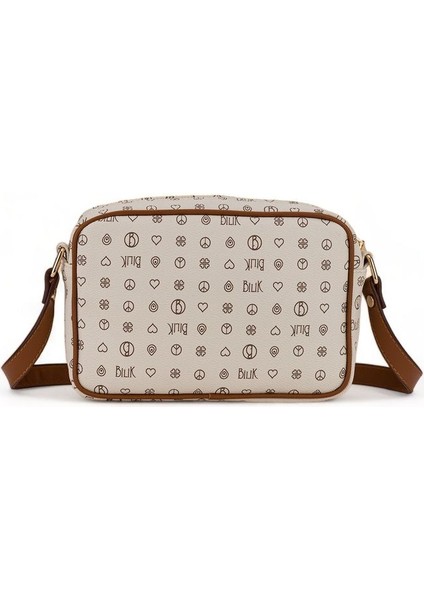 Monogram Bej/taba Kadın Çapraz Askılı Çanta Nv 1002-MN