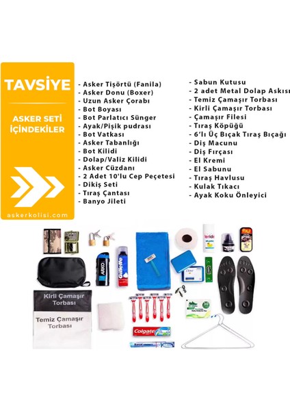 24’lü Havacı Tavsiye Asker Seti - Bedelli Asker Malzemesi fiyatları