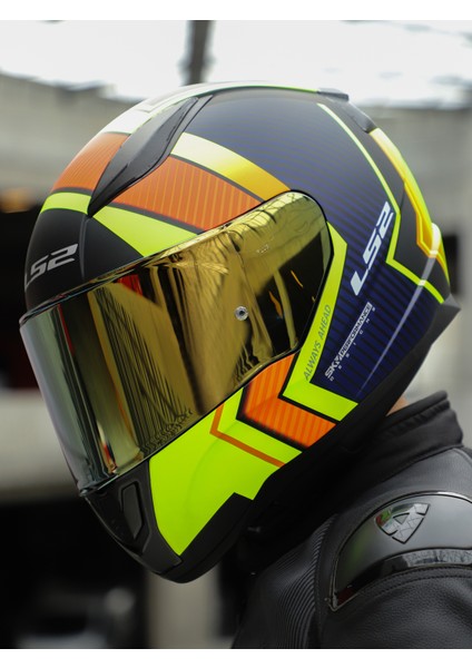 Rapıd 2 Extra Mat Neon Sarı-Navy Mavi Kask