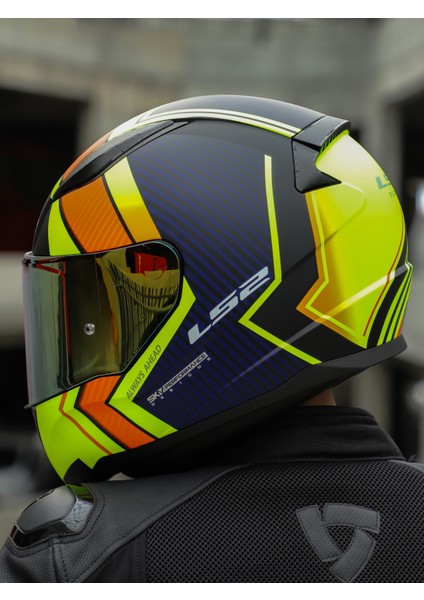 Rapıd 2 Extra Mat Neon Sarı-Navy Mavi Kask
