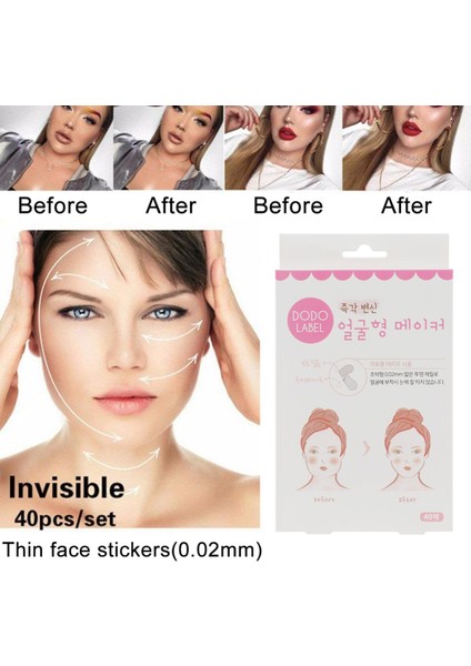 40 Adet Etiket Görünmez Ince V Şekli Yüz Yüz Kaldırma Yapışkan Bant Çene Sıcak Satış (Yurt Dışından)