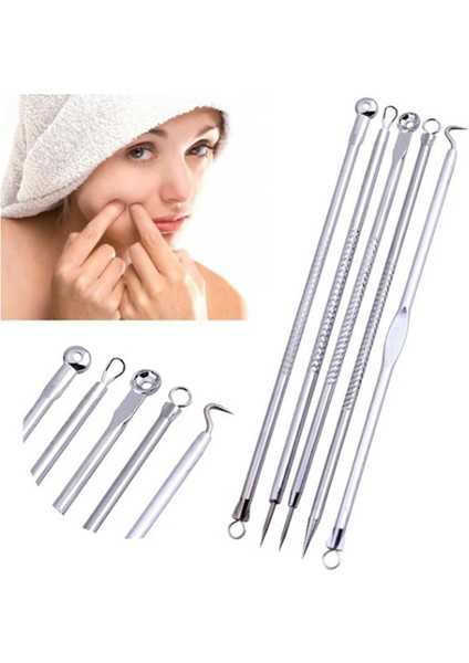 5 Adet Gümüş Paslanmaz Çelik Siyah Nokta Remover Akne Iğnesi 12 cm Nokta Iğne Siyah Kafa Sivilce Sıcak (Yurt Dışından)