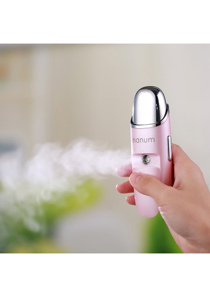 Taşınabilir Boyut Kadın USB Şarj Edilebilir Makyaj Masajı Yüz Buhar Makinesi Nemlendirici - Pembe (Yurt Dışından) fırsatları