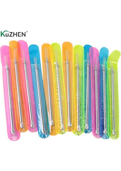 cm Paslanmaz Çelik Akne Leke Sivilce Çıkarıcı Aracı Siyah Nokta Iğneler Komedon Gümüş Sökücü (Yurt Dışından)