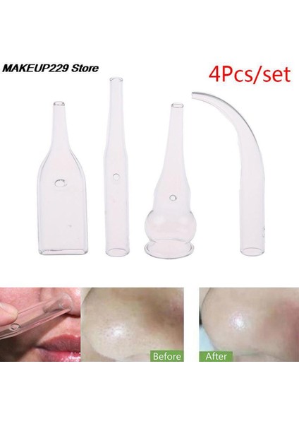 4 Adet/takım Siyah Nokta Kaldırma Cam Borular Yüz Gözenek Temizleyici Güzellik Makinesi Vakum Emme Cilt Bakımı Aracı Yüz Bakımı Aksesuarları (Yurt Dışından)