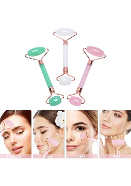 1pc Çift Başlı Masaj Gua Sha Yeşim Yüz Masajı Yüz Germe Cilt Bakımı Spa Aracı (Rastgele Renk) (Yurt Dışından)