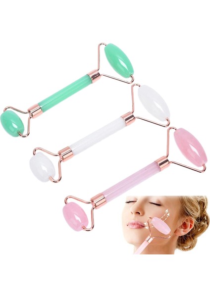 1pc Çift Başlı Masaj Gua Sha Yeşim Yüz Masajı Yüz Germe Cilt Bakımı Spa Aracı (Rastgele Renk) (Yurt Dışından)