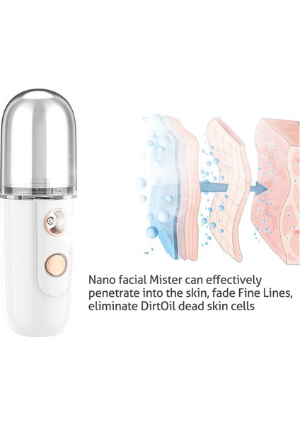 Laıkou - Nano Püskürtücü USB Taşınabilir Nemlendirici Nemlendirici Yatıştırıcı Soğutma Yüz Sis Sprey Aracı Cilt Bakımı 30ML (Yurt Dışından) fırsatları