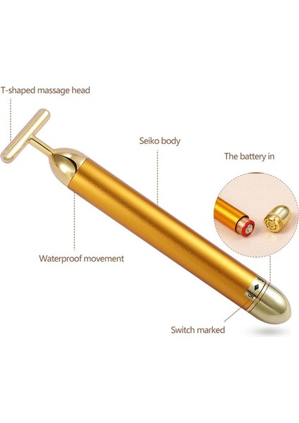 Enerji 24 K Altın T Güzellik Bar Yüz Masajı Masaj T Şeklinde Enerji Güzellik Çubuğu Darbe Sıkılaştırıcı Yüz Masajı Kaldırma Aracı (Yurt Dışından) fırsatları