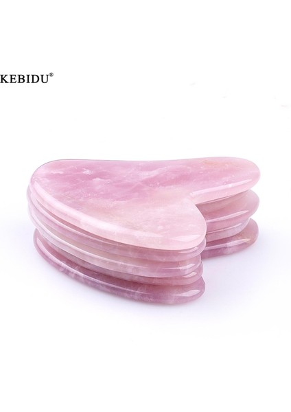 Kebidu Kristal Pembe Doğal Taş Kalp Şeklinde Yeşim Kazıma Tahtası Yüz Boyun Vücut Guasha Tahtası (Yurt Dışından)
