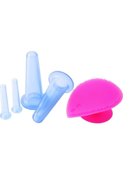 5 Adet Silikon Yüz Göz Çukurluğu Kavanoz Temizleme Fırçası ile Yüz Masaj Bardak (Yurt Dışından)