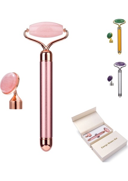 In 1 Elektrikli Doğal Gül Kuvars Yeşim Rulo Yüz Kaldırma Kristal Yeşim Taşı Yüz Rulo Güzellik Masaj Aletipembe (Pembe) (Yurt Dışından) fiyatları