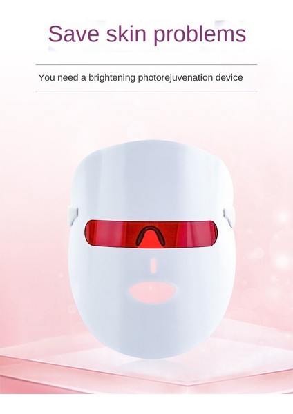LED Renkli Maske Kırmızı ve Mavi Işık Güzellik Instent Maske Instent Yedi Renkli Güzellik Maskesi Spektrometre Cilt Güzelliği (Yurt Dışından)