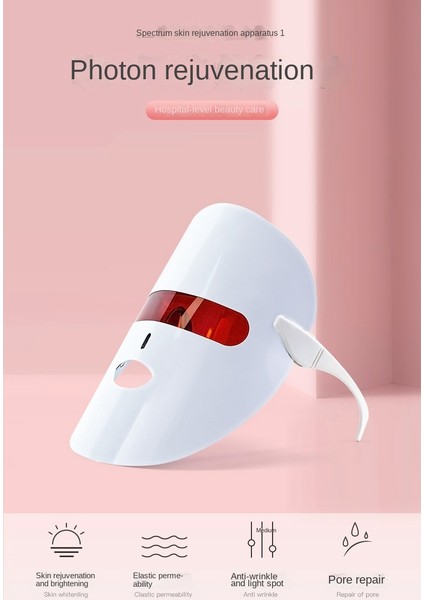 LED Renkli Maske Kırmızı ve Mavi Işık Güzellik Instent Maske Instent Yedi Renkli Güzellik Maskesi Spektrometre Cilt Güzelliği (Yurt Dışından)