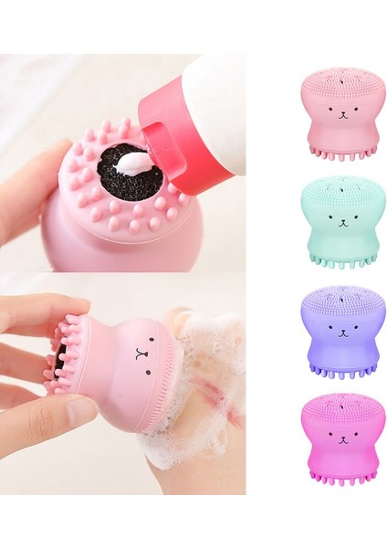 1 Adet Ahtapot Şekli Fıskiye Silikon Temizleme Fırçası Peeling Siyah Nokta Çıkarıcı Yüz Derin Temizlik Yüz Yıkama Banyo Fırçaları (Yurt Dışından)