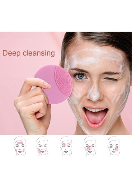 Silikon Su Geçirmez Şarj Edilebilir Yüz Temizleyici Ultrasonik Yüz Temizleyici Pembe (Yurt Dışından) modelleri