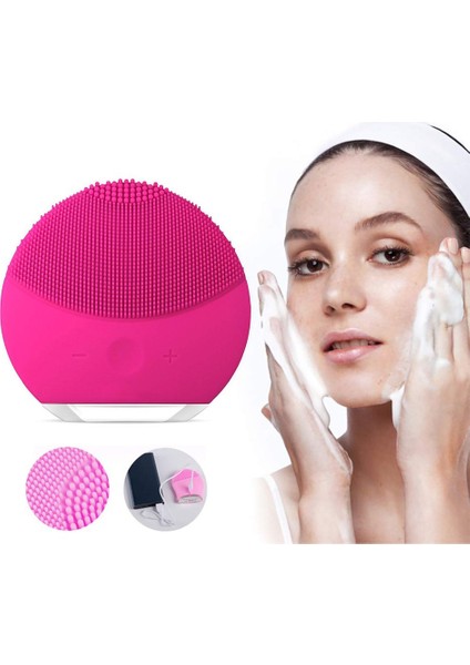 Silikon Yüz Temizleyici Yüz Temizleme Fırçası Elektrikli Silikon Masaj - Gül Kırmızısı (Yurt Dışından) modelleri