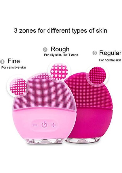 Silikon Yüz Temizleyici Yüz Temizleme Fırçası Elektrikli Silikon Masaj - Gül Kırmızısı (Yurt Dışından) indirimleri