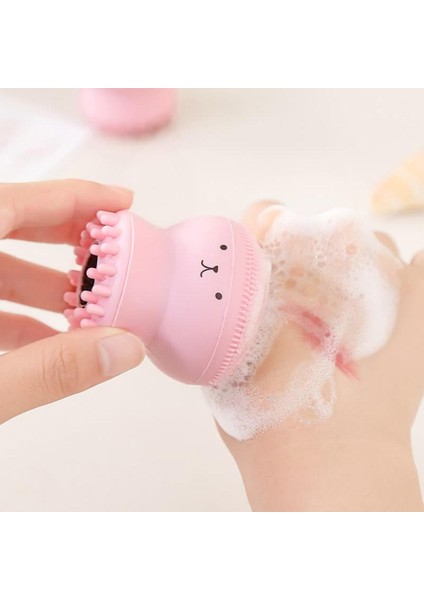 Pembe Ahtapot Yüz Fırçası Sünger Yüz Temizleme Fırçaları Yüz Temizleyici Derin Gözenek Peeling Siyah Nokta Cilt Bakımı Makyaj Araçları (Yurt Dışından)